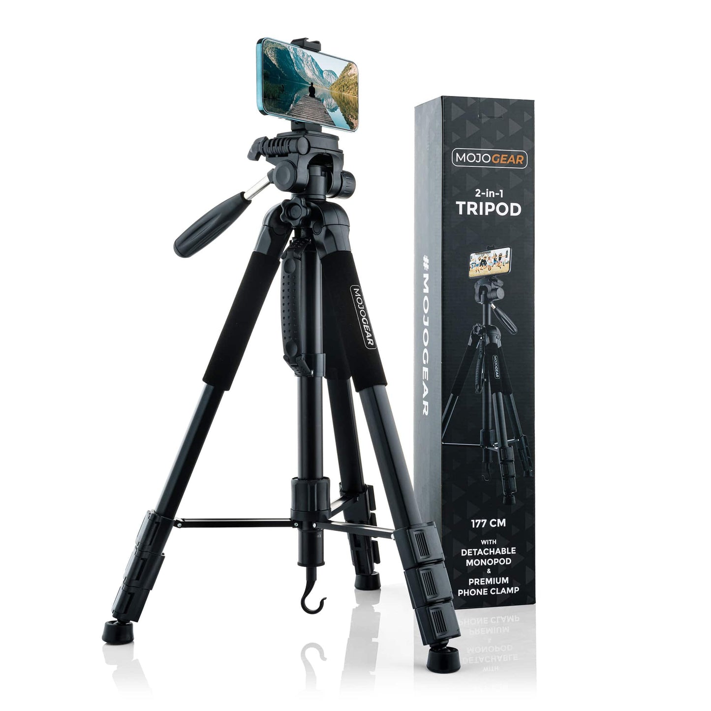 MOJOGEAR 177cm 2-in-1 statief: driepoot & monopod - Grote statieven