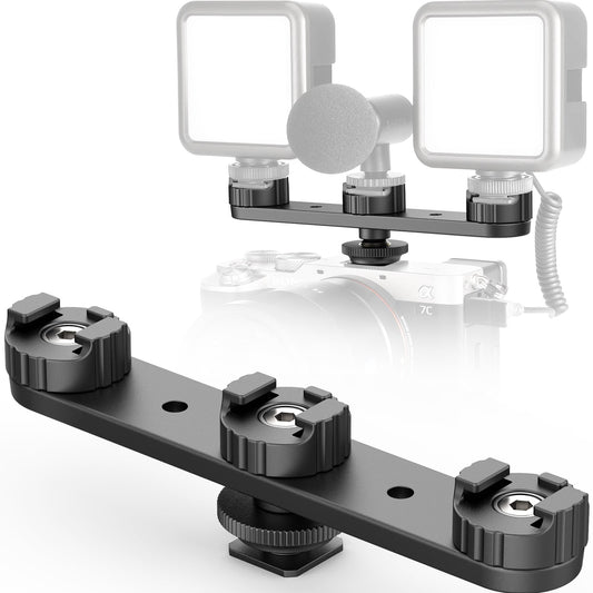 Ulanzi PT-23 Triple Cold Shoe bracket voor statief of camera - Statiefaccessoires