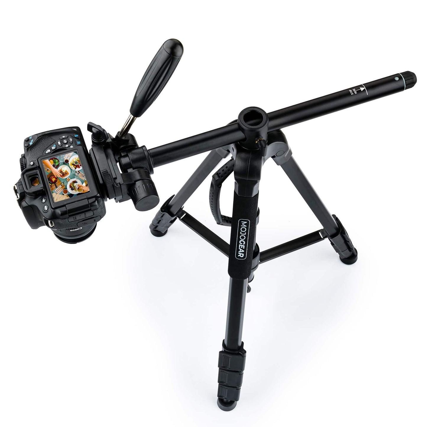 MOJOGEAR 179cm 3-in-1 statief: driepoot, monopod & horizontale arm