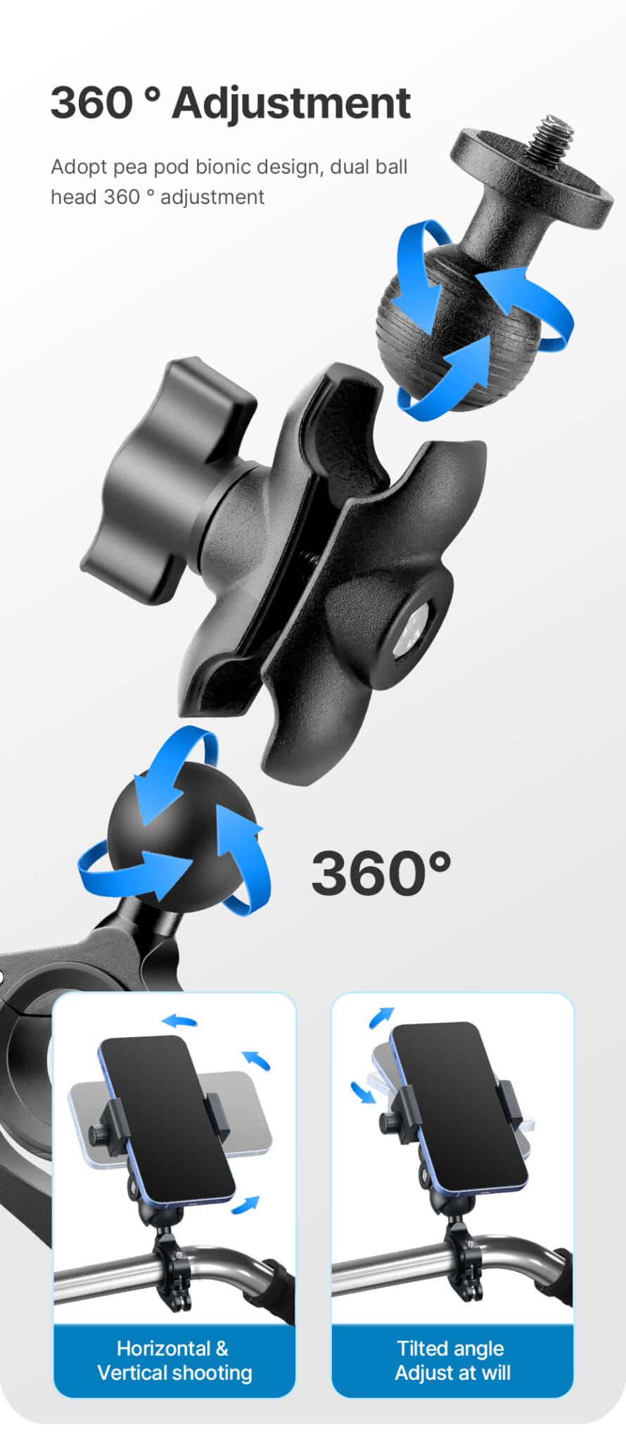 Ulanzi MP-5 Bicycle Mount voor smartphone en GoPro - GoPro Mounts