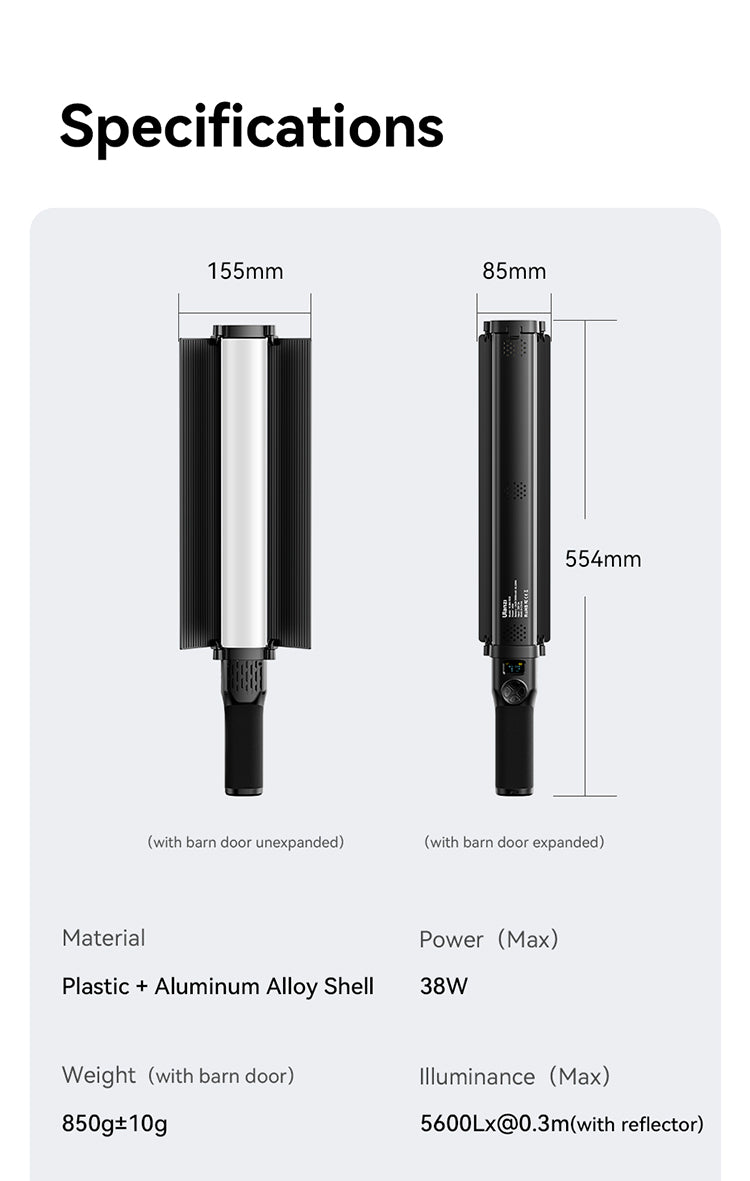Ulanzi VL360 RGB Tube Light Pro with handle