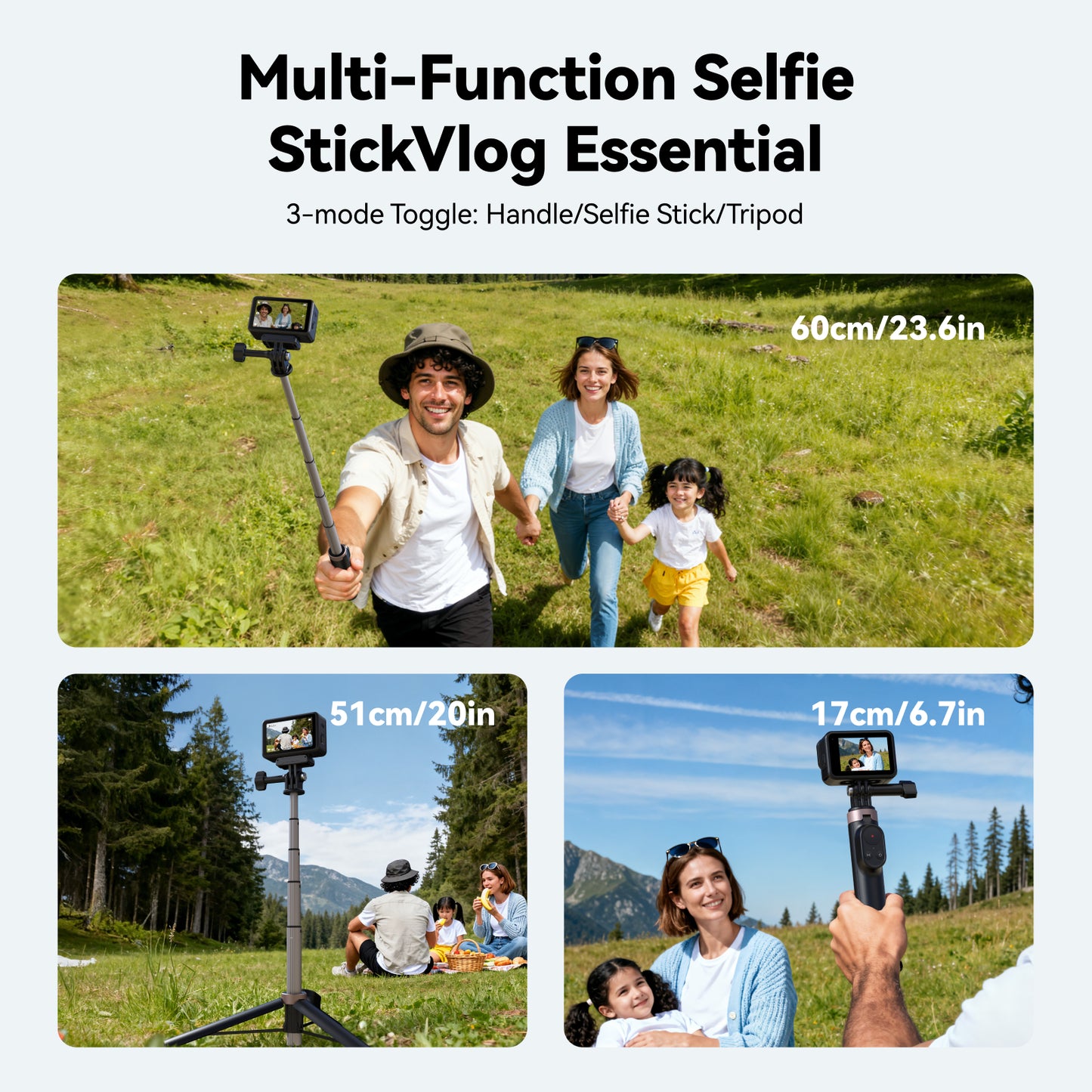 Telesin Vlog Selfie Stick voor GoPro, DJI en Smartphone - Met bluetooth remote - GoPro-accessoires