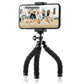 Flexibel mini-statief met schuimrubber poten KIT: incl. telefoonhouder, bluetooth remote, GoPro-adapter & opbergzakje - Flexibele statieven