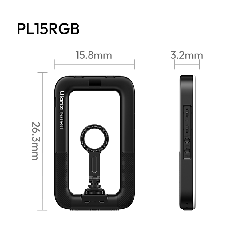 Ulanzi PL15RGB Ringlamp Video Rig voor smartphone - MagSafe