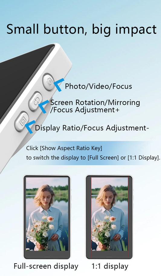 MOJOGEAR VS3 Selfie Vlog Monitor draadloos + bedraad - Wit - Overige producten