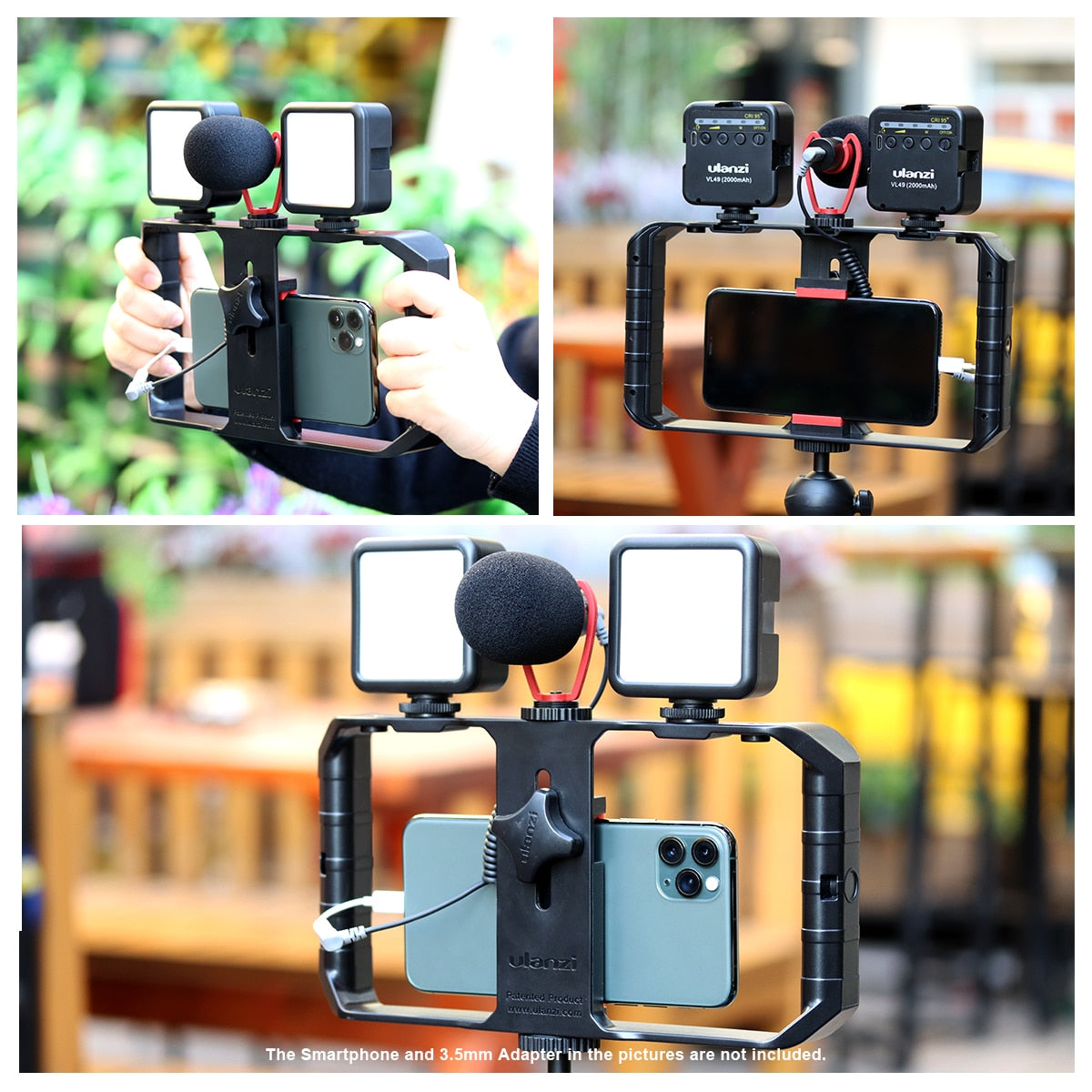 Ulanzi Smartphone Filmmaking KIT: U-Rig Pro, microfoon & 2x LED-lamp