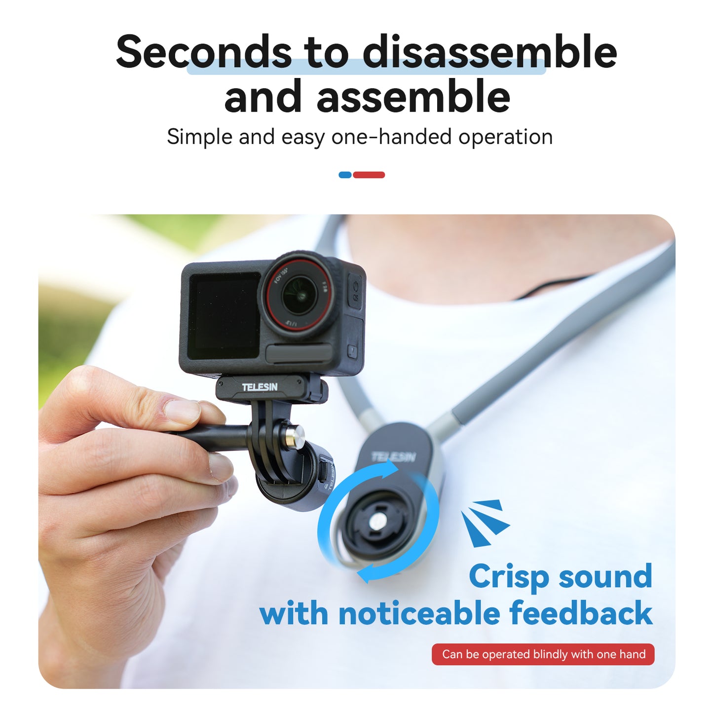 Telesin Neck Mount Quick Release for GoPro - Extra Large