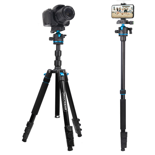 MOJOGEAR Swift Photo Tripod 175cm with monopod and phone holder