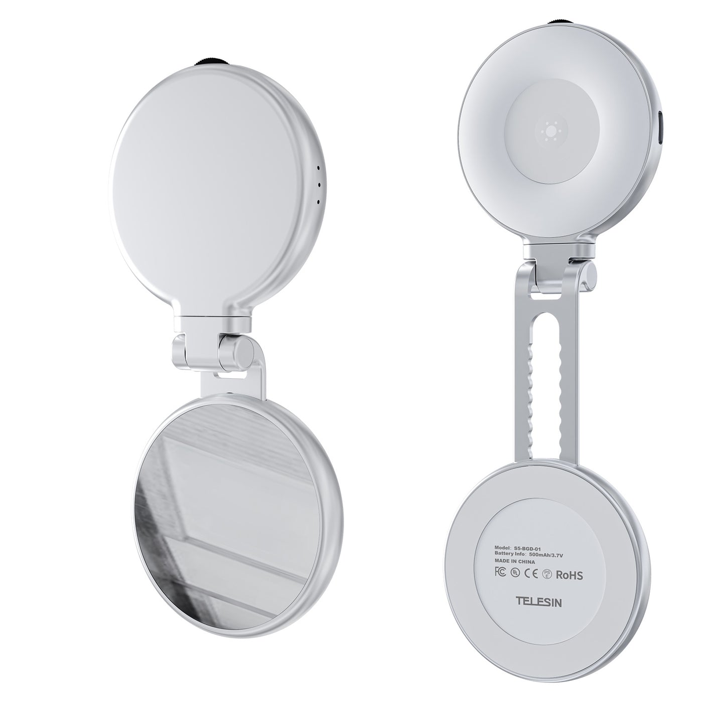 Telesin C03 MagSafe Selfie Light met spiegel – Zilver