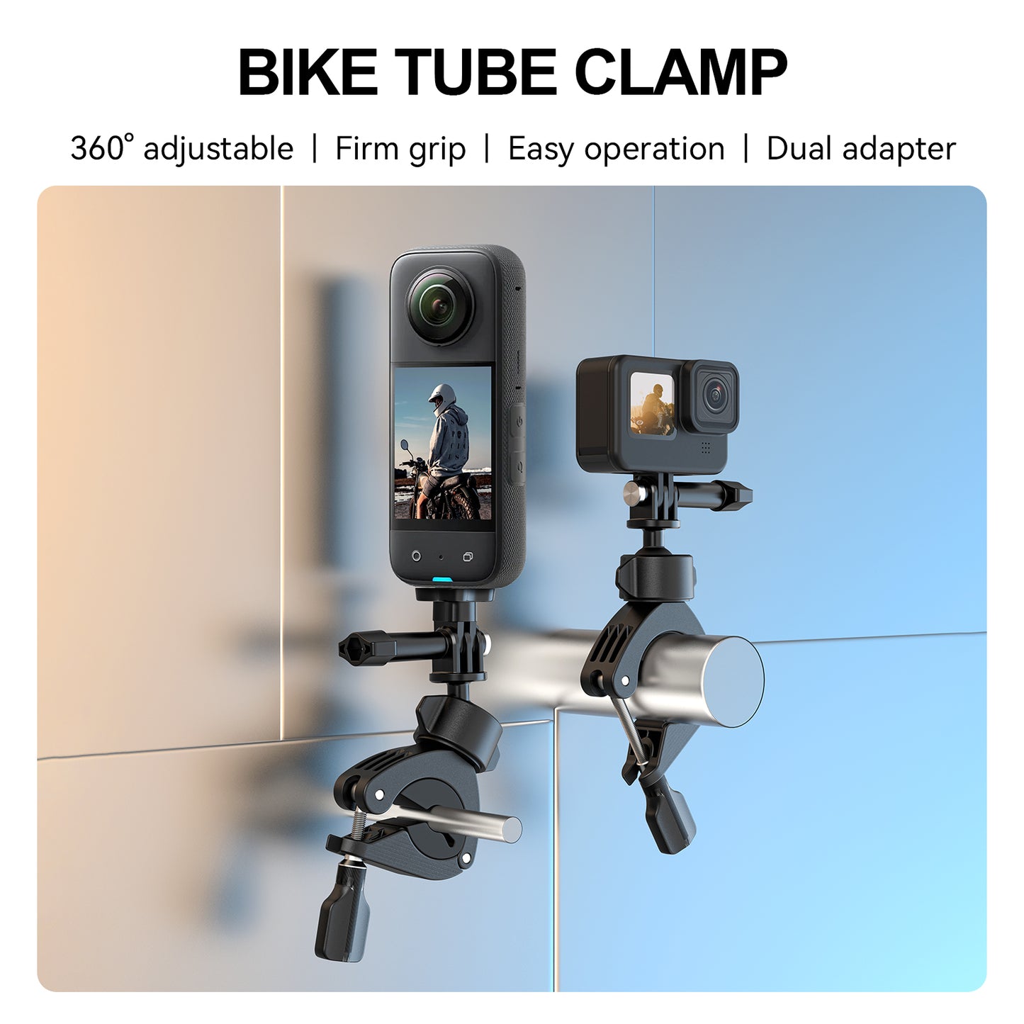 Telesin Bike Tube Mount for action cam - 360º rotatable