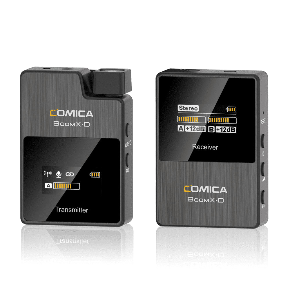 Comica BoomX-D D1 draadloze microfoon-set met 1 zender en ontvanger voor camera en smartphone