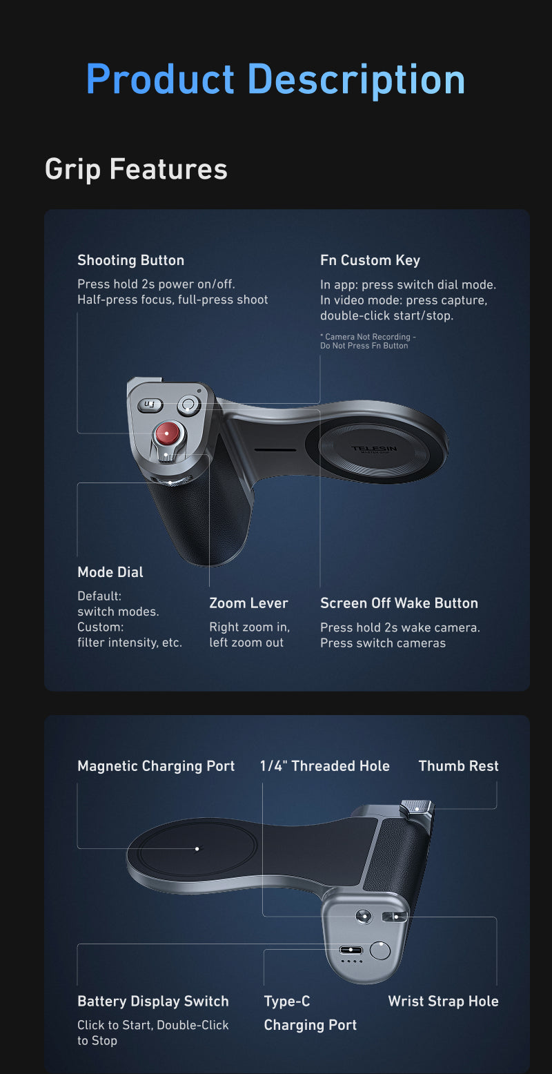 Telesin Master Grip voor iPhone 17 Pro - Standard Kit