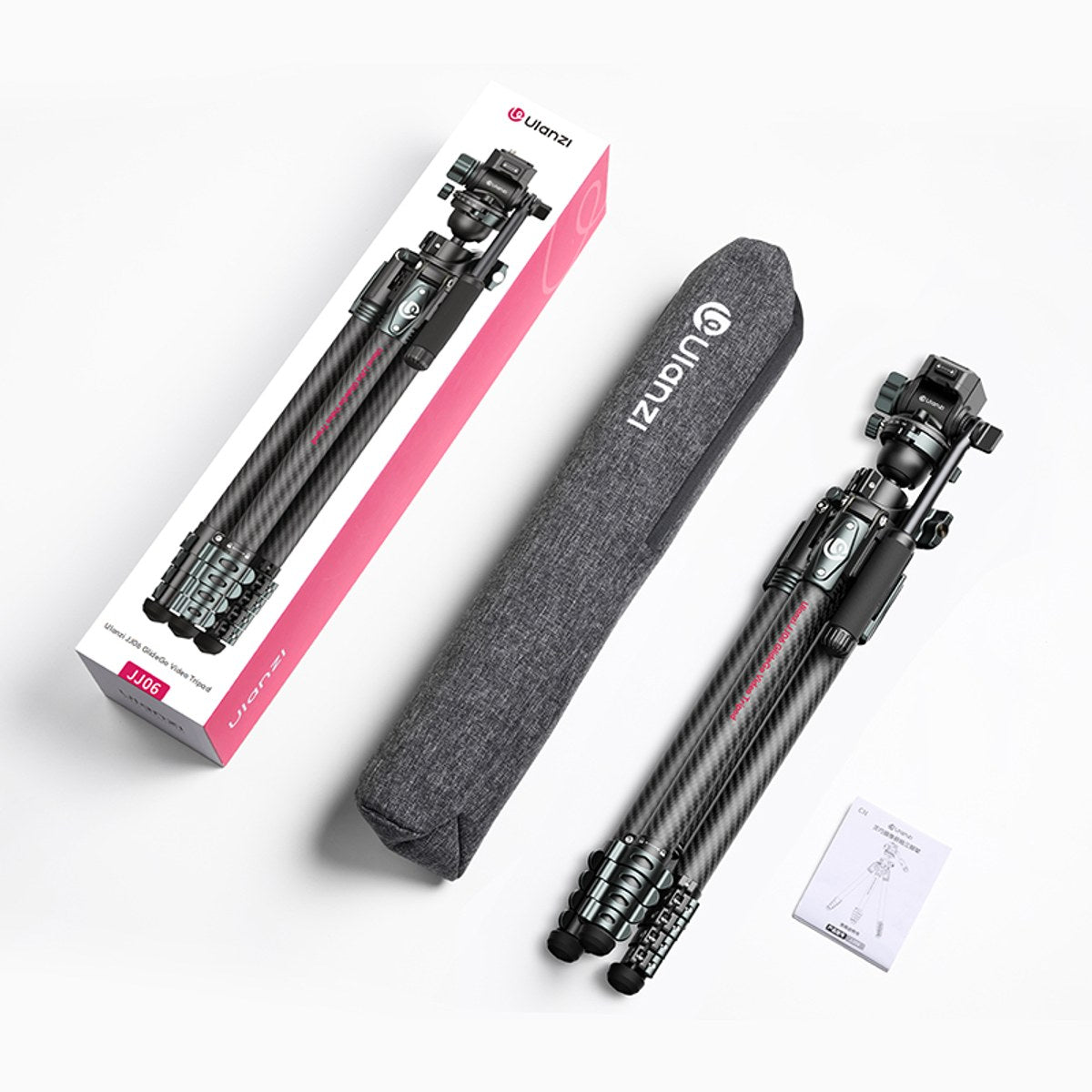 Ulanzi GlideGo JJ06 Video Tripod met kantelbare arm - Carbon - Grote statieven