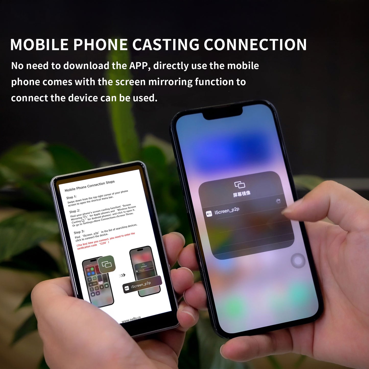 MOJOGEAR VS2 Selfie Vlog Monitor for iPhone and Android - White