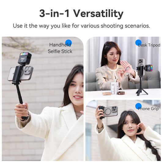 Ulanzi JJ02 Pocket selfie stick statief met bluetooth afstandsbediening - Selfiesticks