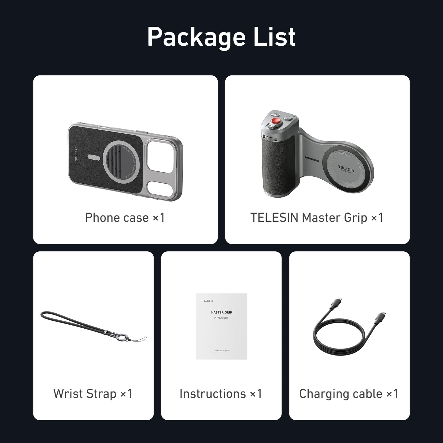 Telesin Master Grip voor iPhone 17 Pro - Standard Kit - Handgrips
