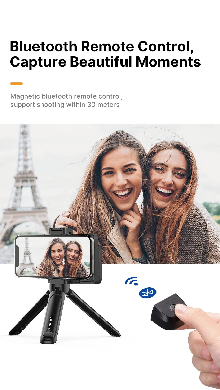 Ulanzi CapGrip II smartphone camera grip met magnetische Bluetooth afstandsbediening