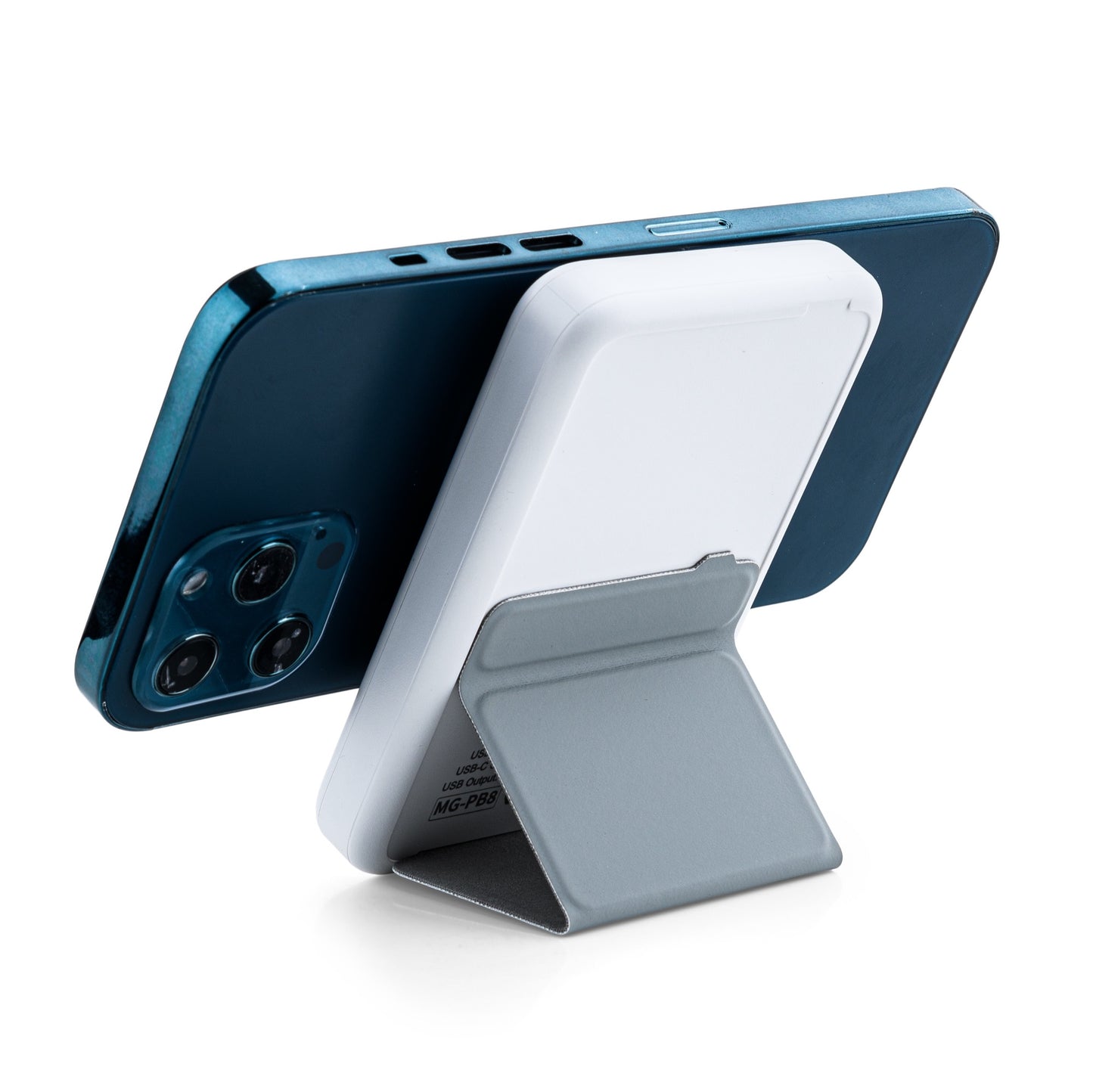 MOJOGEAR Wireless MagSafe powerbank 10.000 mAh - Magnetisch en Draadloos voor Android en iPhone - Met bureau-standaard - Zwart/Wit - Powerbanks