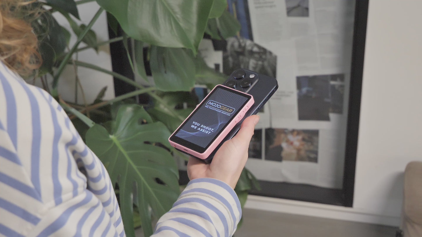 MOJOGEAR VS3 Selfie Vlog Monitor Wireless + Wired - Black