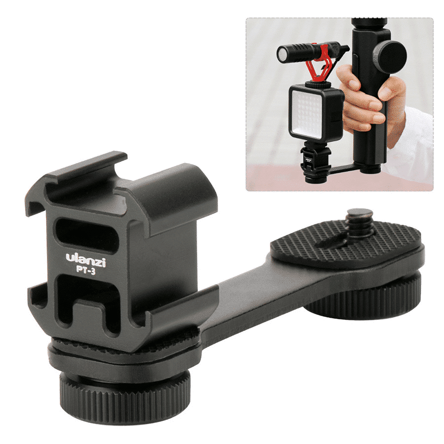 Ulanzi PT-3 Triple Cold Shoe Mount for Gimbal, Camera and Smartphone Rig