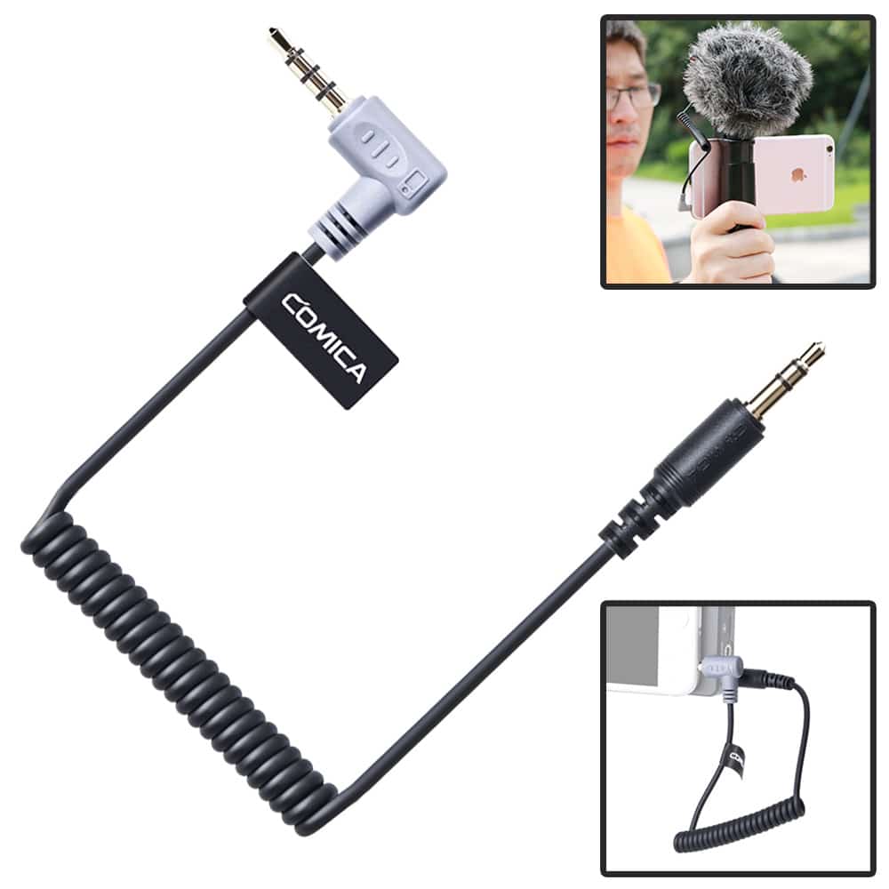 Comica 3.5mm jack TRRS-TRS adapter cable for microphones
