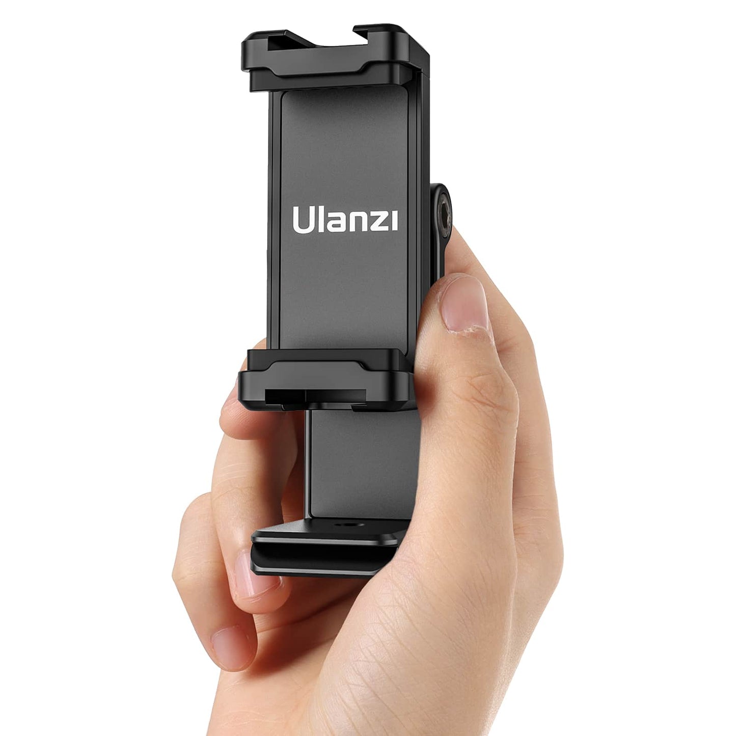Ulanzi ST-22 360º rotatable and tiltable phone holder for tripod - with 2 Cold Shoe Mounts