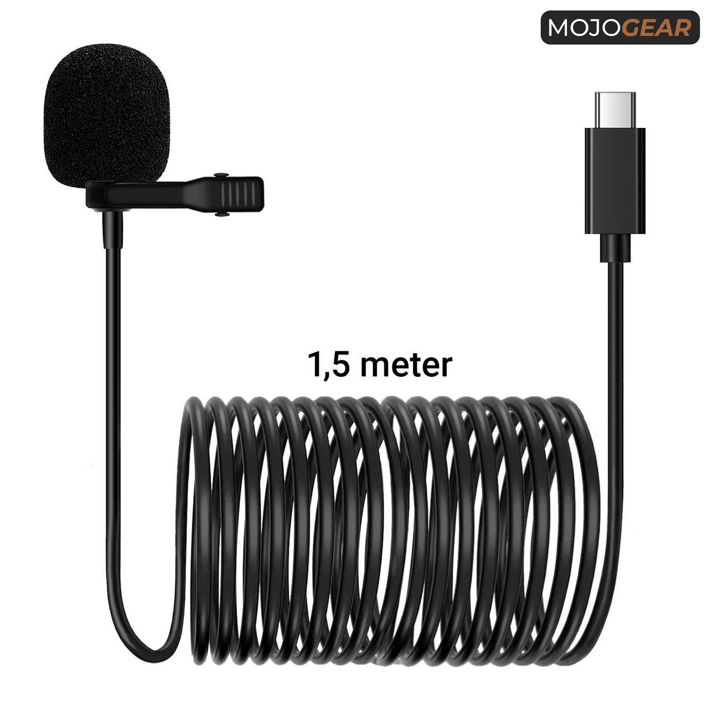 MOJOGEAR Lavalier microphone USB-C for smartphone and tablet - 1.5 meters