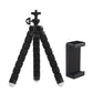 Flexible mini tripod with foam rubber legs SET: includes phone holder, bluetooth remote shutter, GoPro mount adapter & storage bag