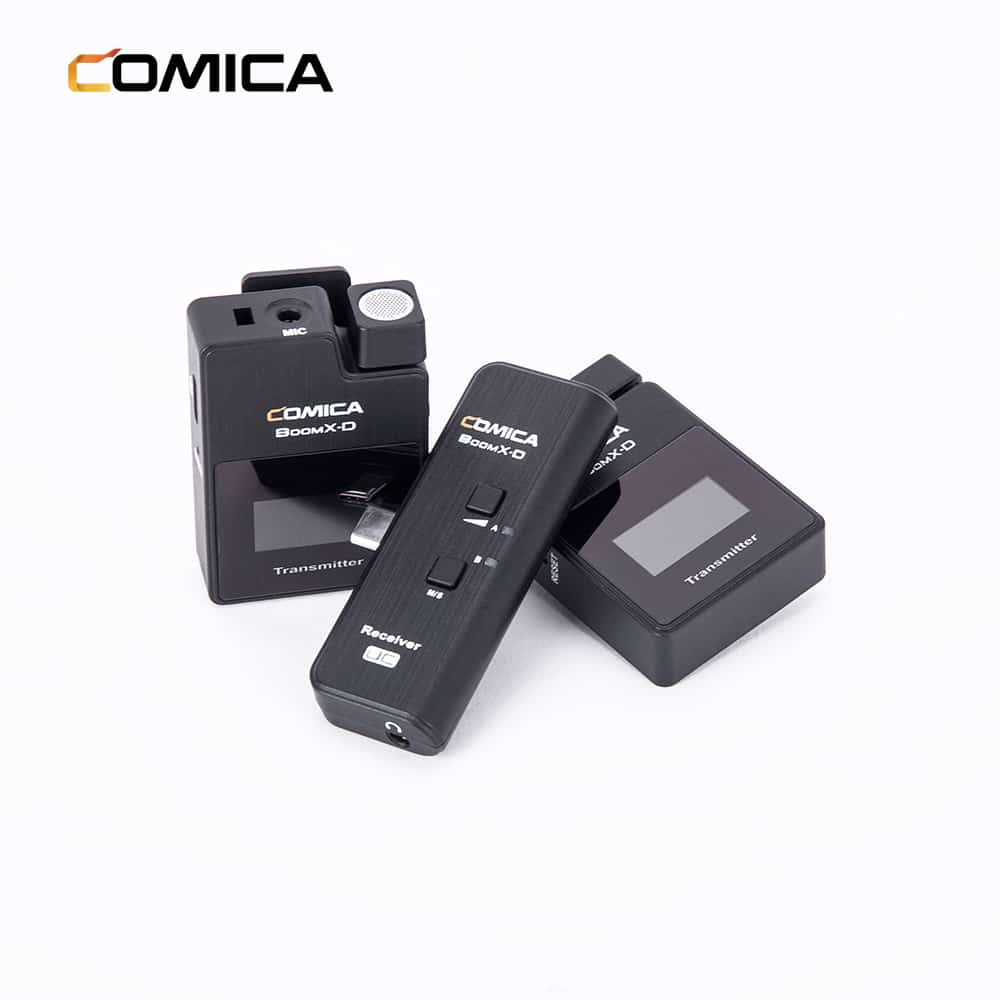 Comica BoomX-D UC2 wireless microphone set with 2 transmitters and USB-C receiver