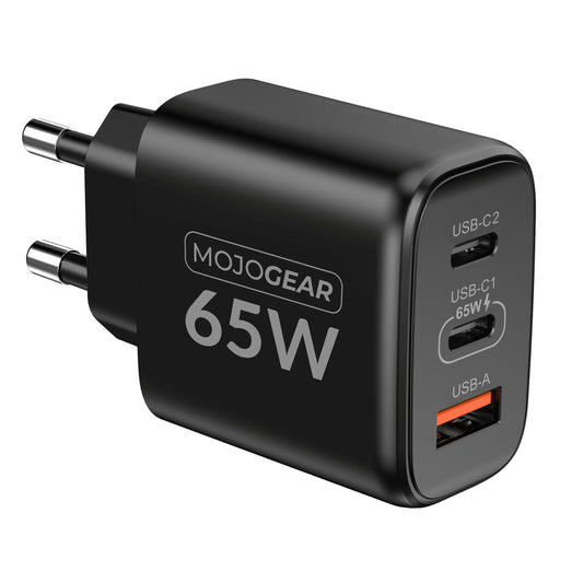 MOJOGEAR Charge+ 65W charger with 3 ports USB / USB-C