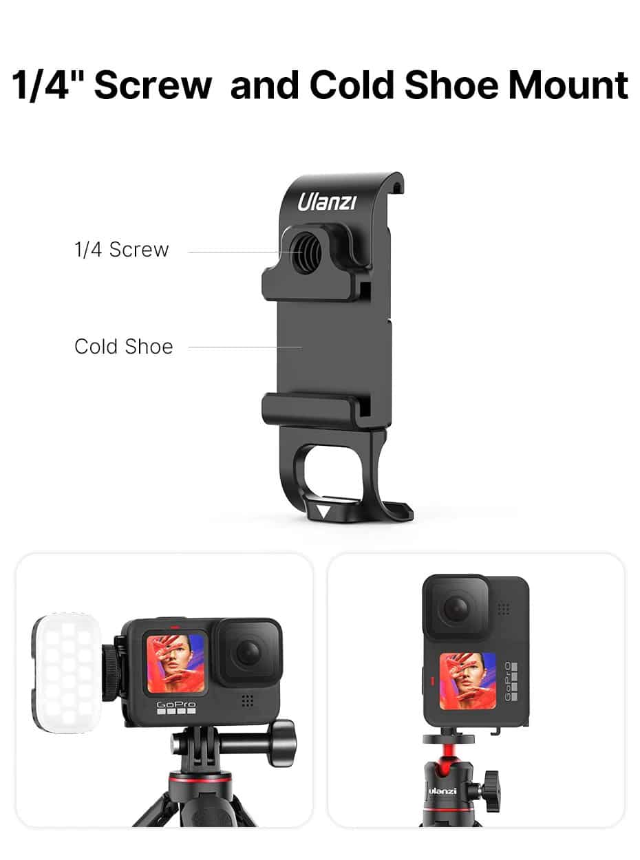 Ulanzi G9-6 GoPro Hero 9/10/11/12 Battery Cover with Charging Port and Cold Shoe Mount