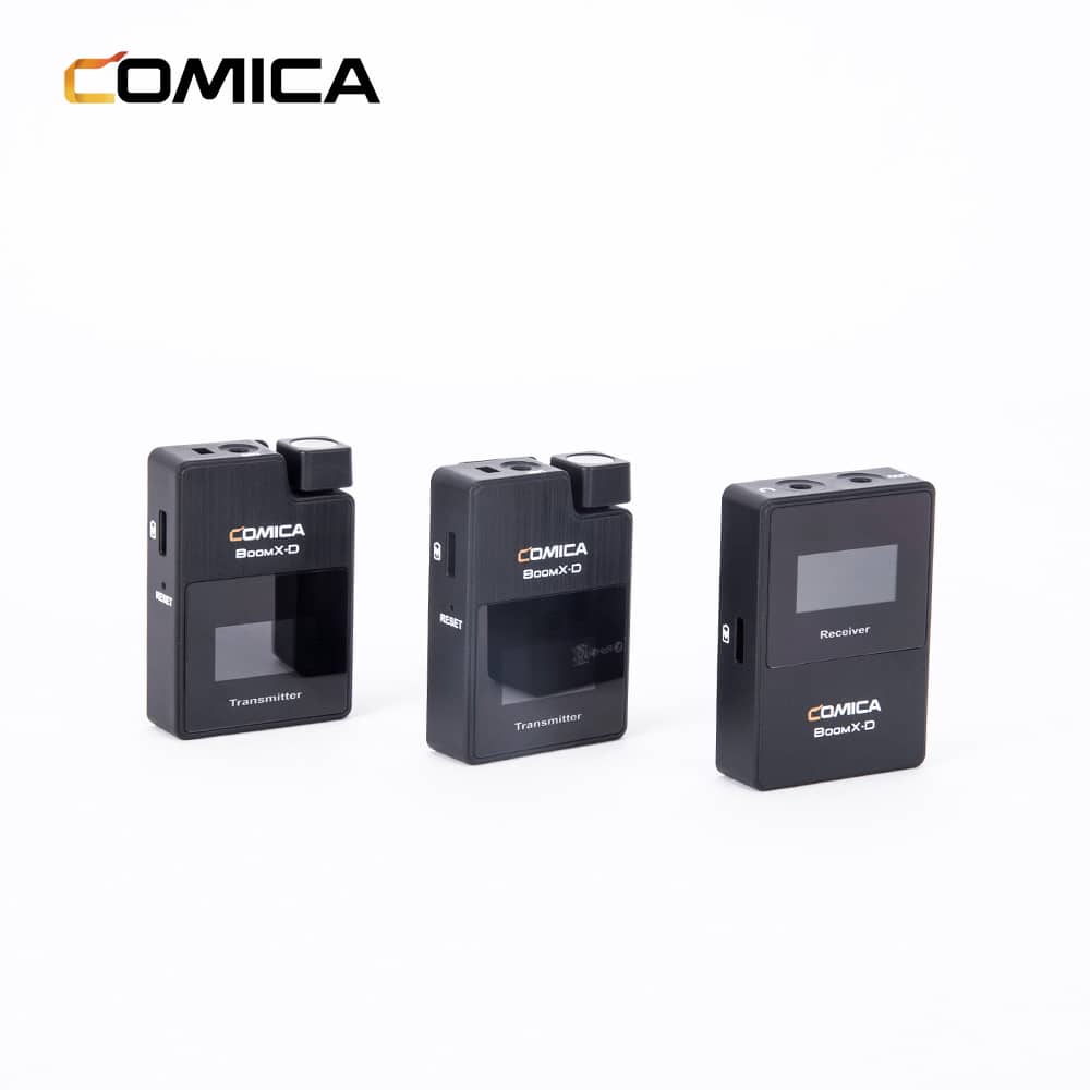 Comica BoomX-D D2 draadloze microfoon-set met 2 zender en ontvanger voor camera en smartphone