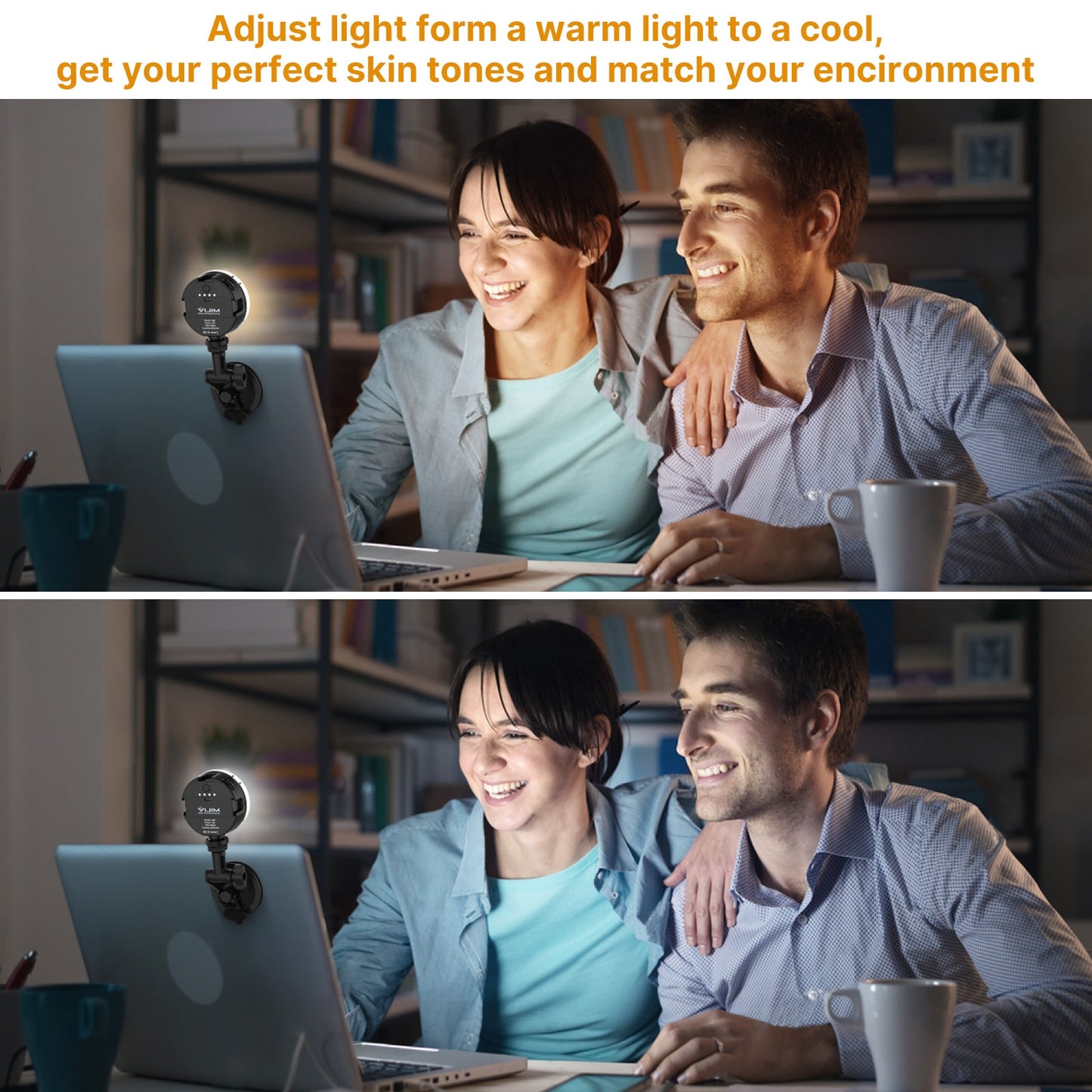 VIJIM VL69 LED-lamp voor videobellen – met zuignap voor laptop / computer / monitor