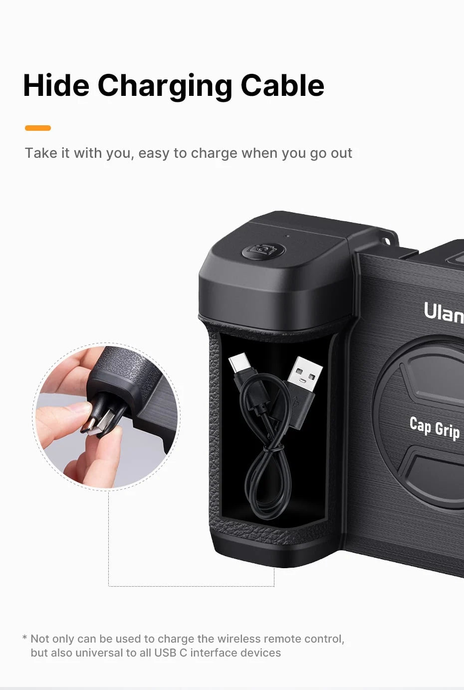 Ulanzi CapGrip II smartphone camera grip met magnetische Bluetooth afstandsbediening