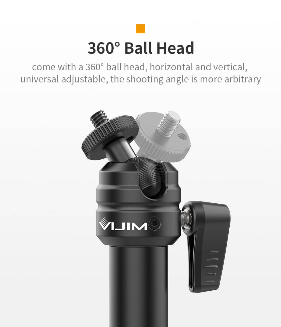 VIJIM LS11 Adjustable Double Arm Table Tripod - With Table Clamp