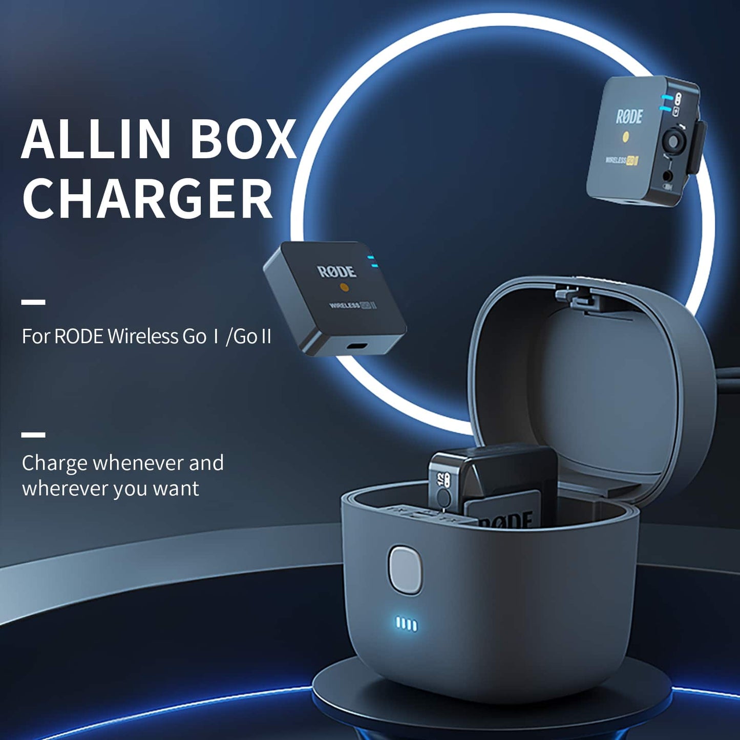 Telesin Allin charging box for RØDE Wireless GO & Wireless GO II