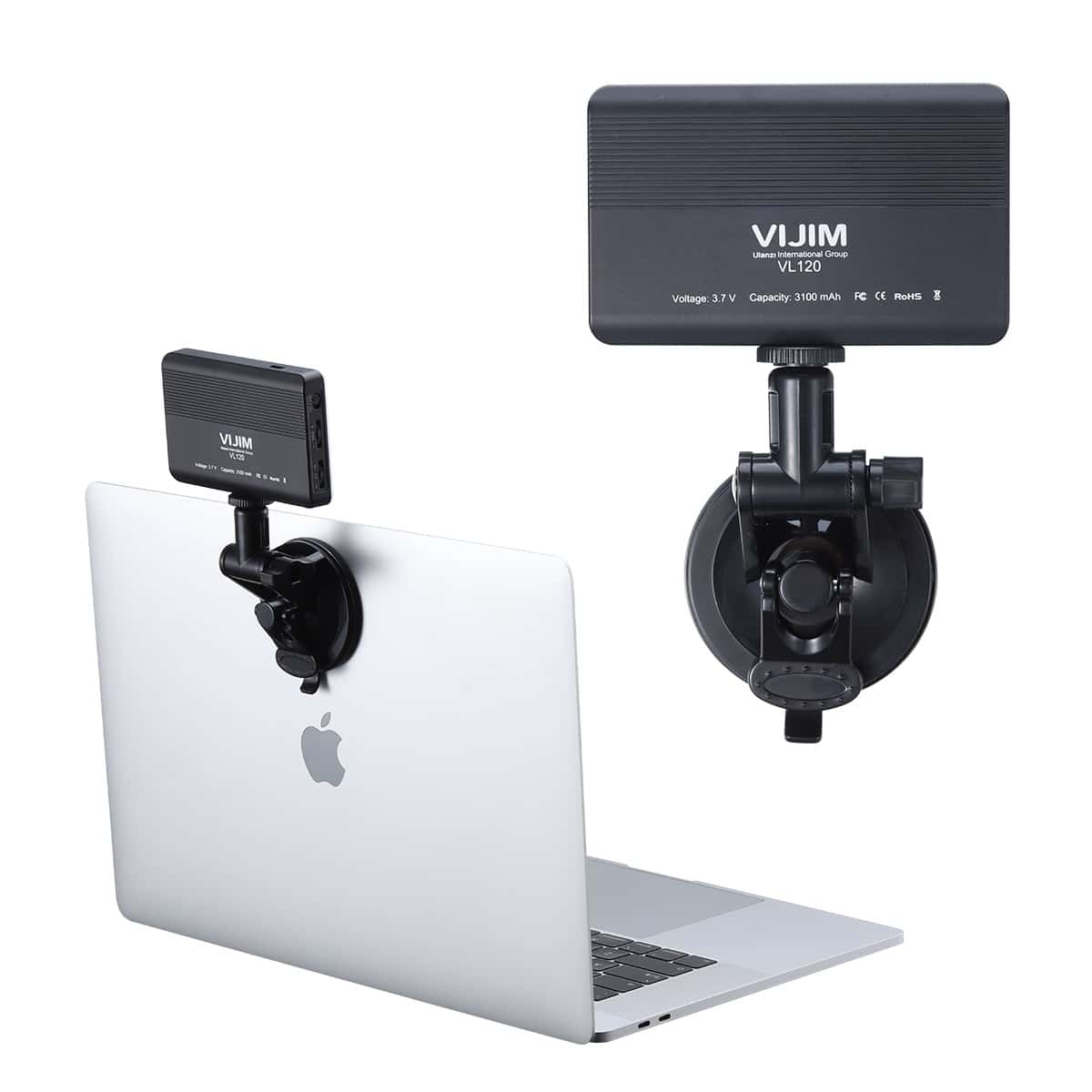 VIJIM VL120 krachtige LED-lamp voor videobellen KIT - met zuignap voor laptop / computer / monitor