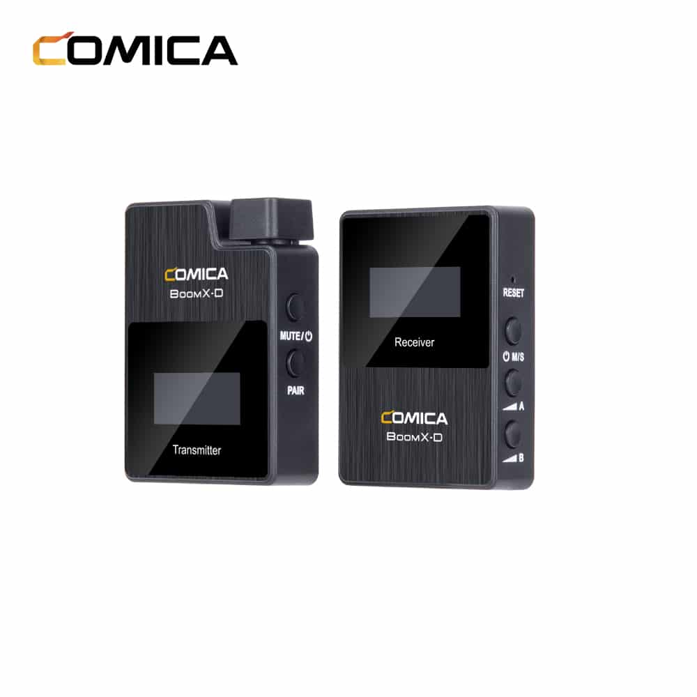 Comica BoomX-D D1 wireless microphone set with 1 transmitter and receiver for camera and smartphone