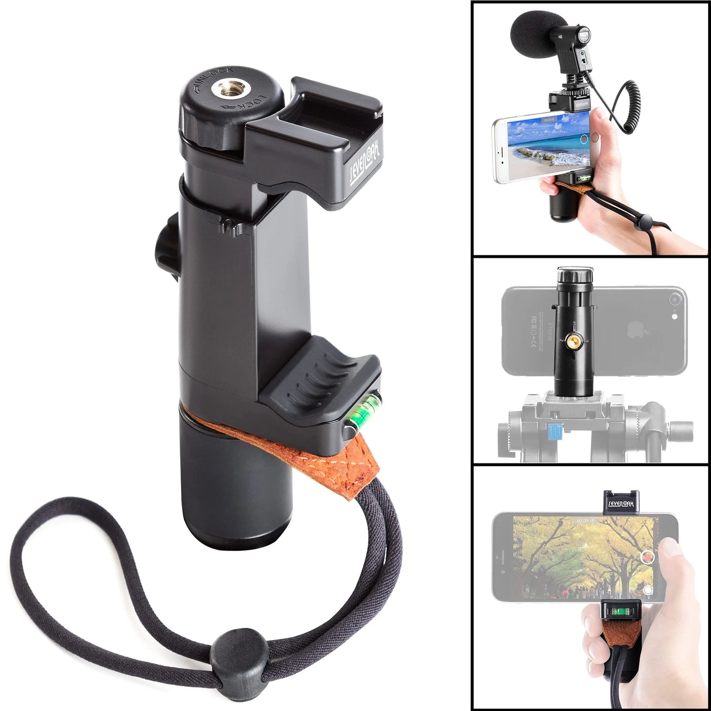 Sevenoak SK-PSC1 phone holder with cold shoe, grip handle and tripod mount