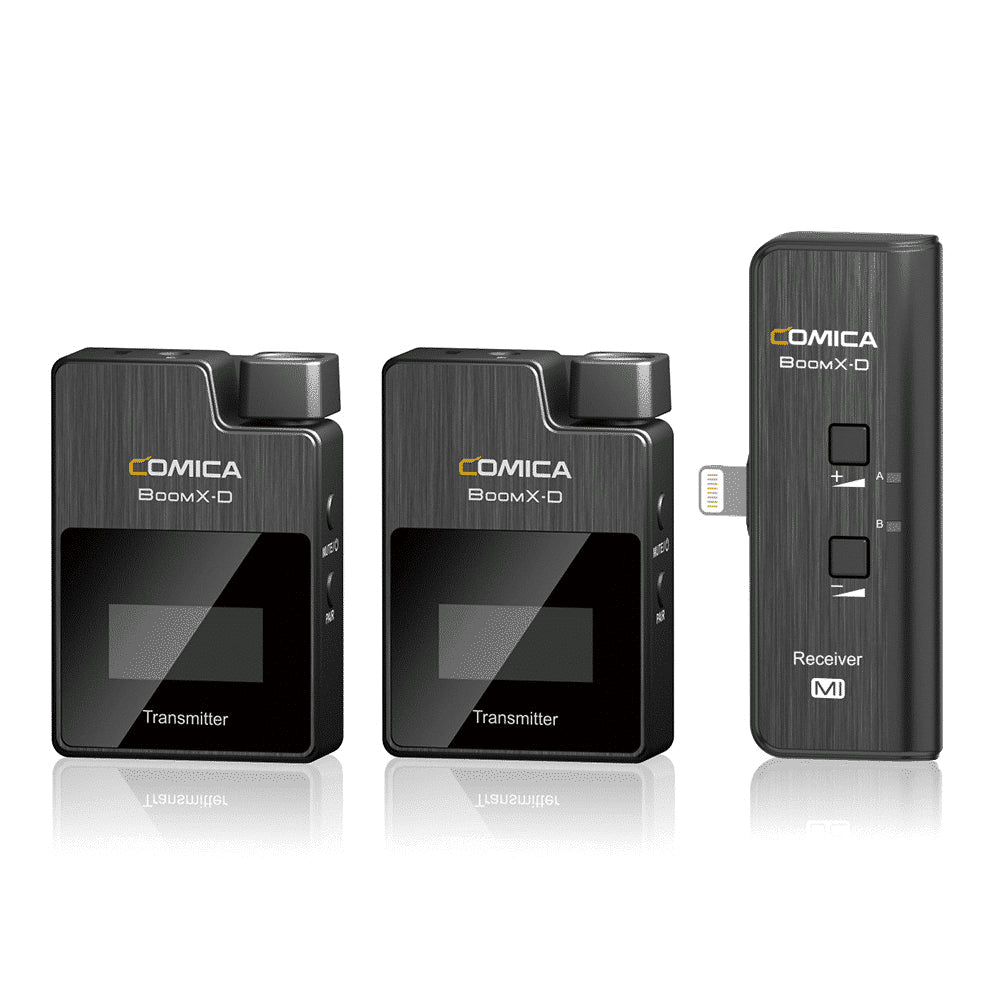 Comica BoomX-D MI2 draadloze microfoon-set met 2 zenders en Lightning-ontvanger voor iPhone