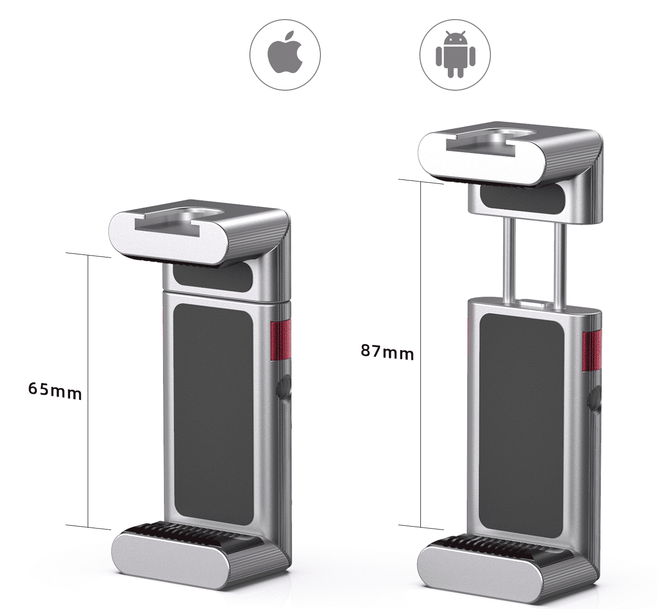 Ulanzi ST-23 foldable phone holder metal with 2 cold shoe mounts