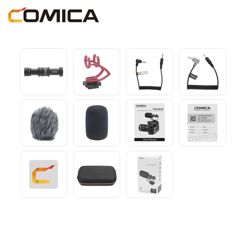 Comica CVM-VM10II directional microphone for smartphone and camera