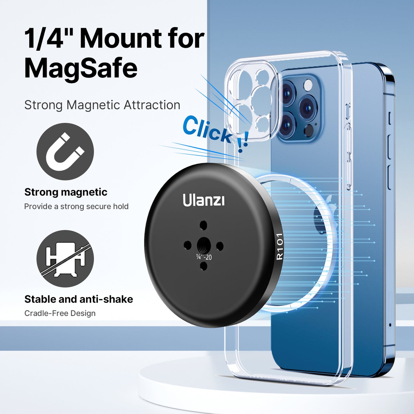 Ulanzi U-R101 magnetische Magsafe mount voor statief – Met 1/4 inch schroefgat