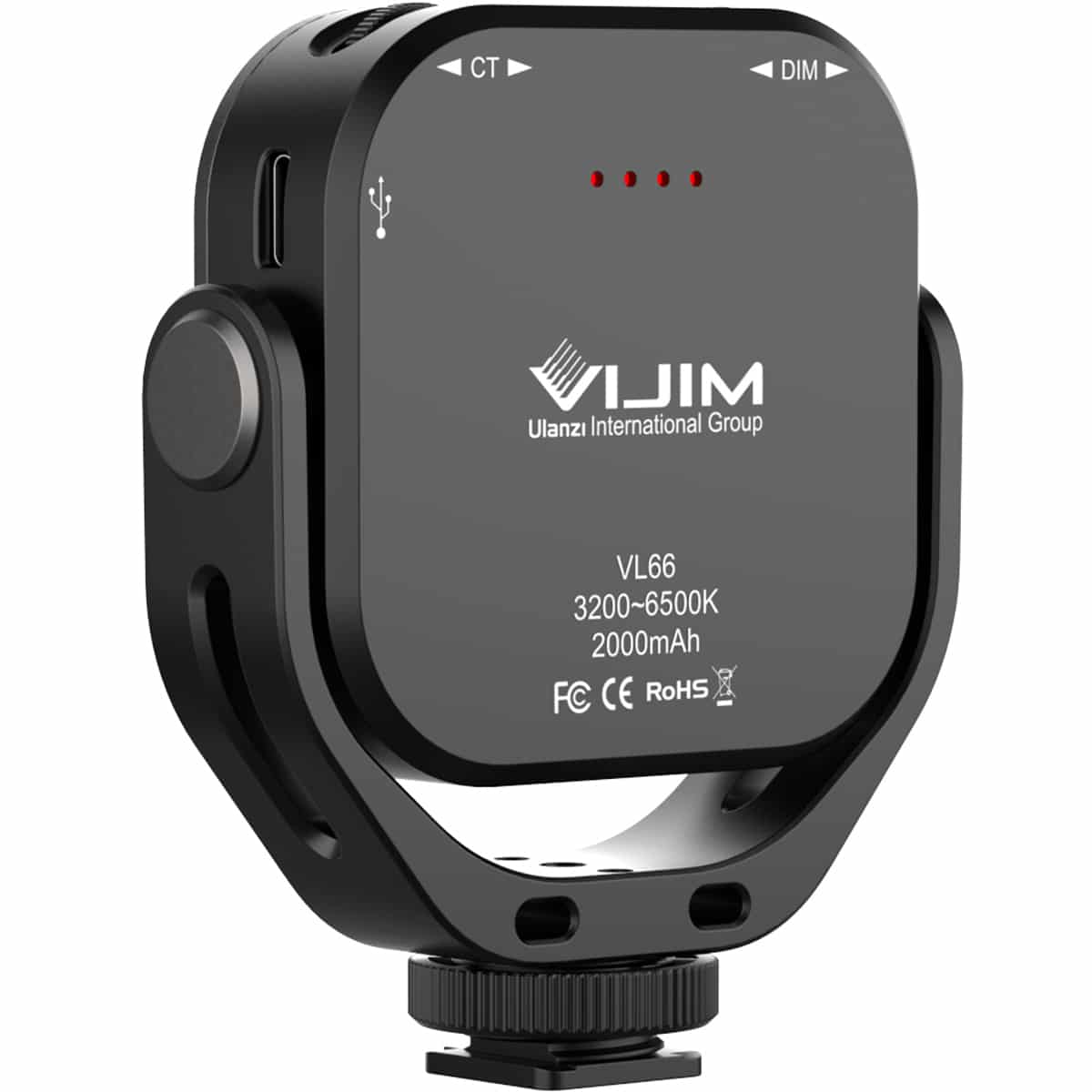 VIJIM VL66 draaibare LED-videolamp met instelbare kleurtemperatuur