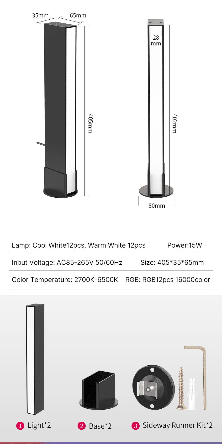 VIJIM GL01 RGB Game Light – 2 lamps with app