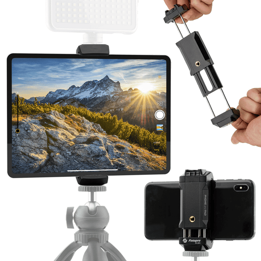 Fotopro Phone and Tablet holder with cold shoe mount ID-100+