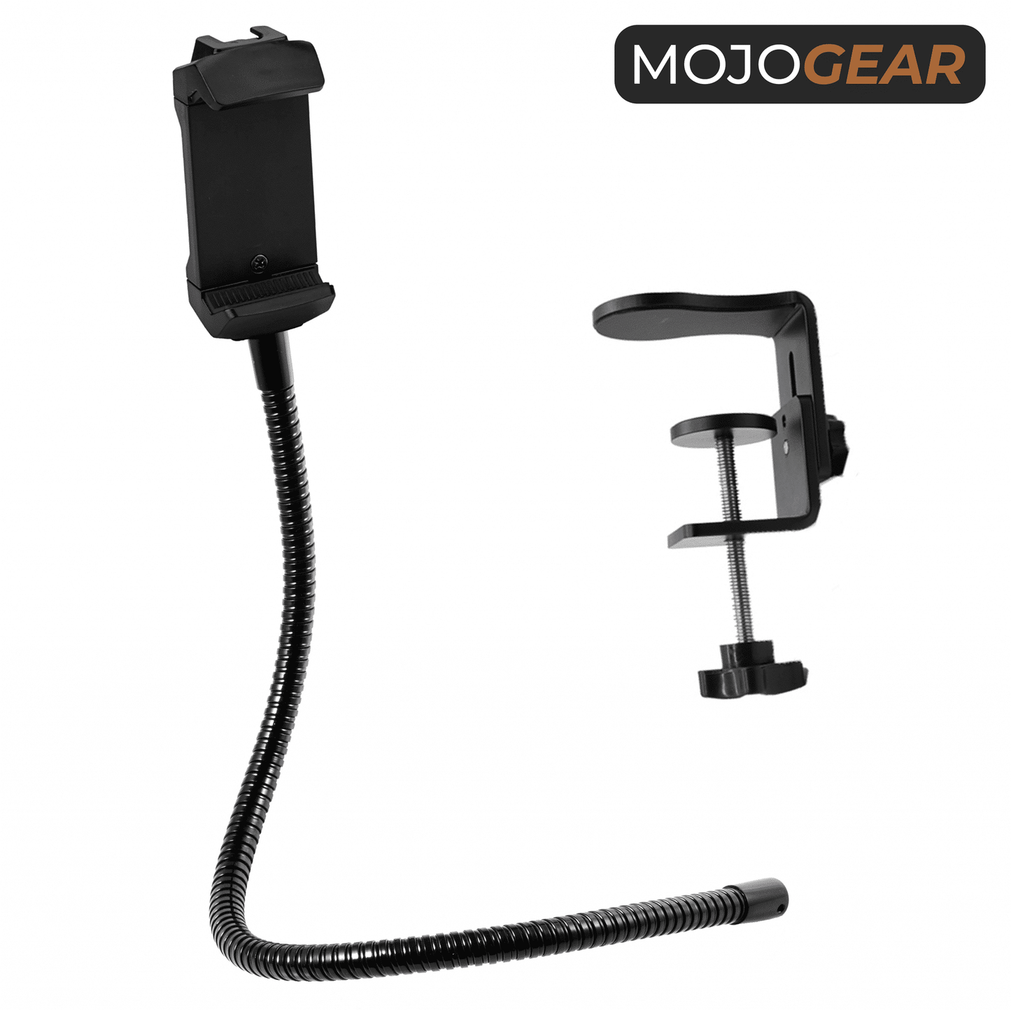 MOJOGEAR Premium Flexible Phone and Tablet Holder with Table Clamp - Metal