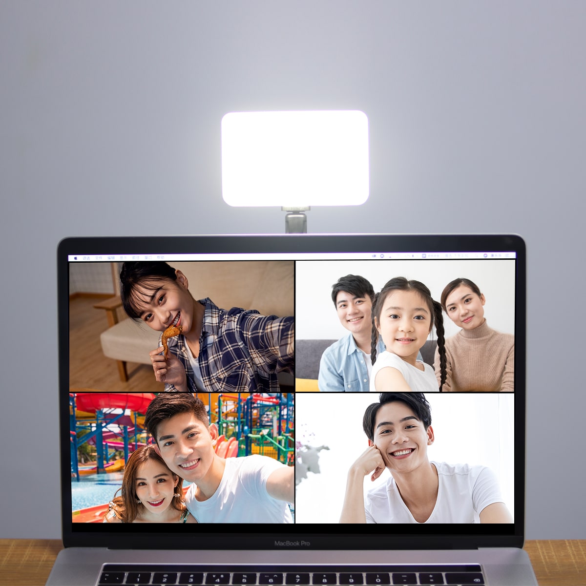 VIJIM VL120 krachtige LED-lamp voor videobellen KIT - met zuignap voor laptop / computer / monitor
