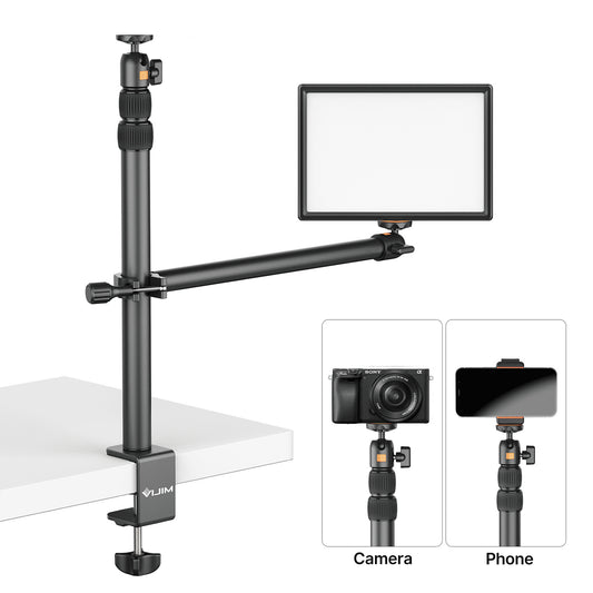 VIJIM LS02 Adjustable Table Stand with Extension Arm - For Smartphone, Camera and Lamp