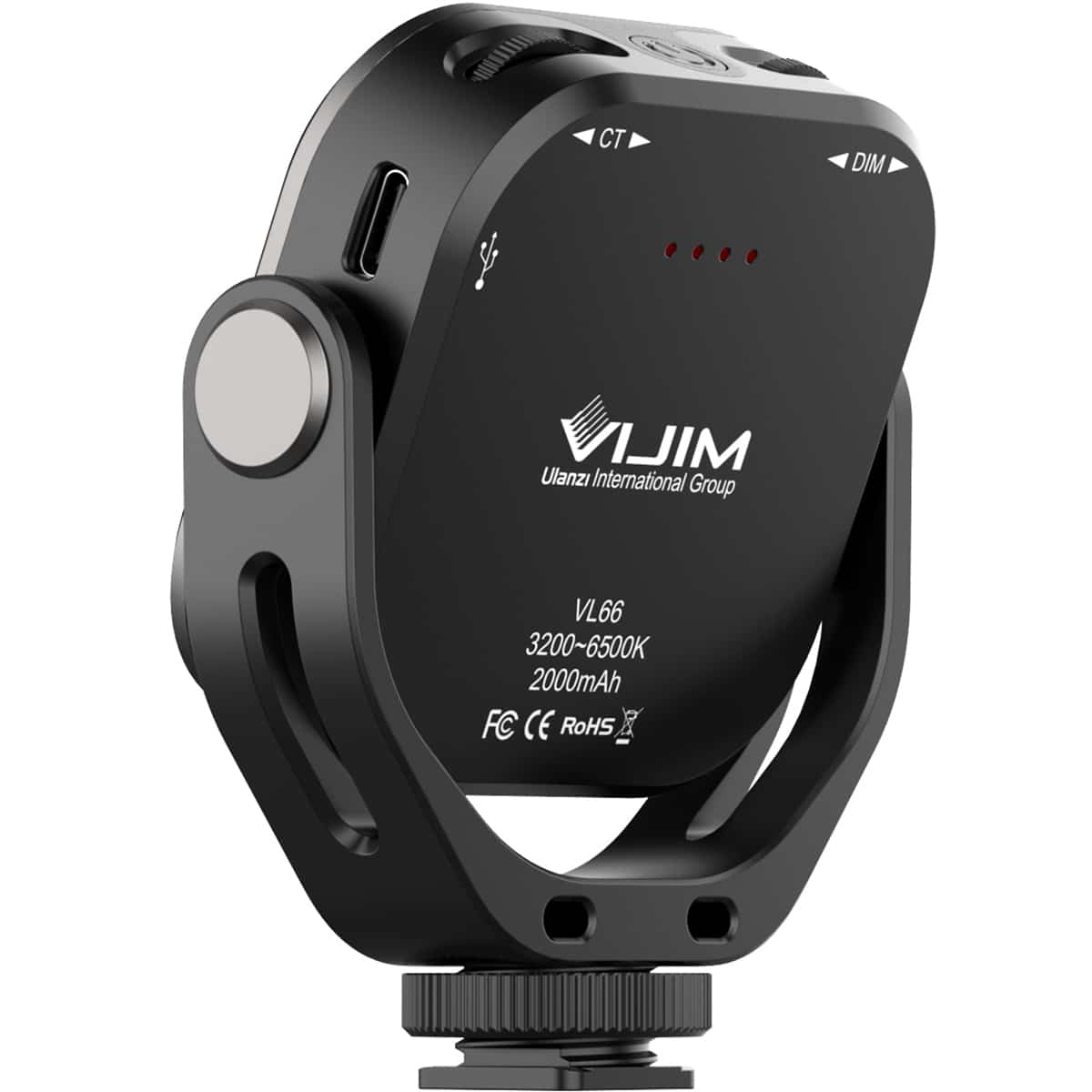 VIJIM VL66 draaibare LED-videolamp met instelbare kleurtemperatuur